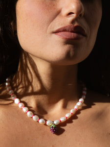 Strawberry pearl necklace