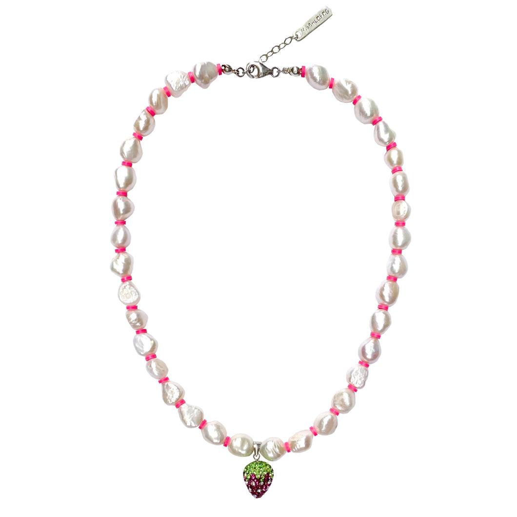 Strawberry pearl necklace