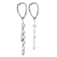 Load image into Gallery viewer, Drop pearl logo earrings