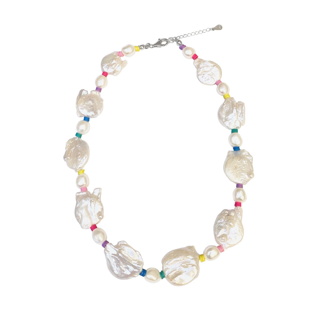 Pastel circus pearl necklace