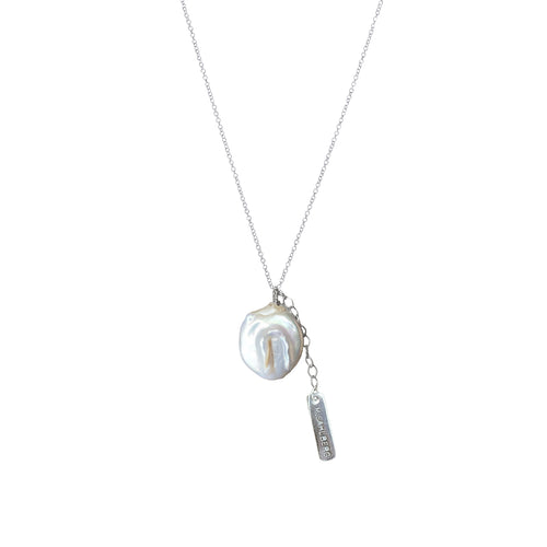Pearl logo necklace