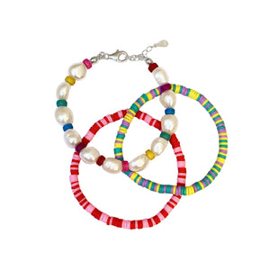 Rainbow baroque bracelet set